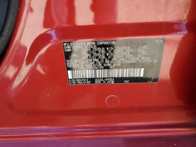 JTMBD32VX65041495 - 2006 TOYOTA RAV4 SPORT RED photo 12