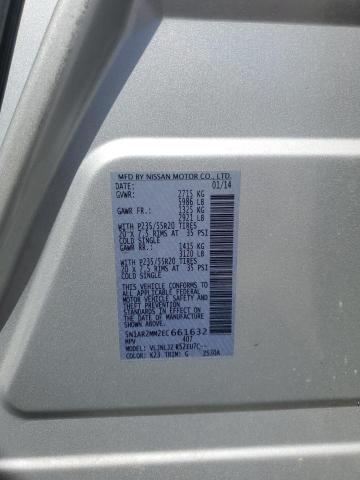 5N1AR2MM2EC661632 - 2014 NISSAN PATHFINDER S ვერცხლისფერი ფოტო 14