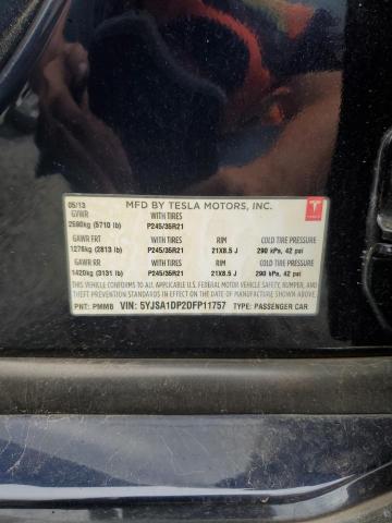 5YJSA1DP2DFP11757 - 2013 TESLA MODEL S 黑色 照片 12