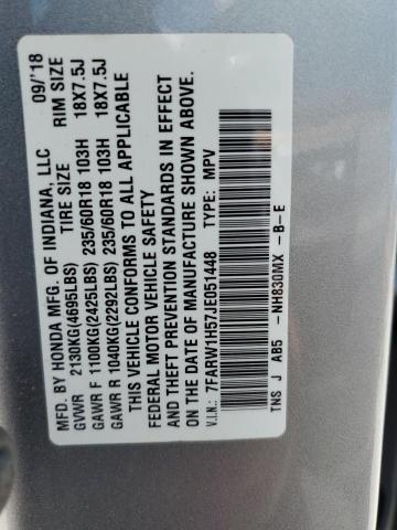 7FARW1H57JE051448 - 2018 HONDA CR-V EX ვერცხლისფერი ფოტო 13