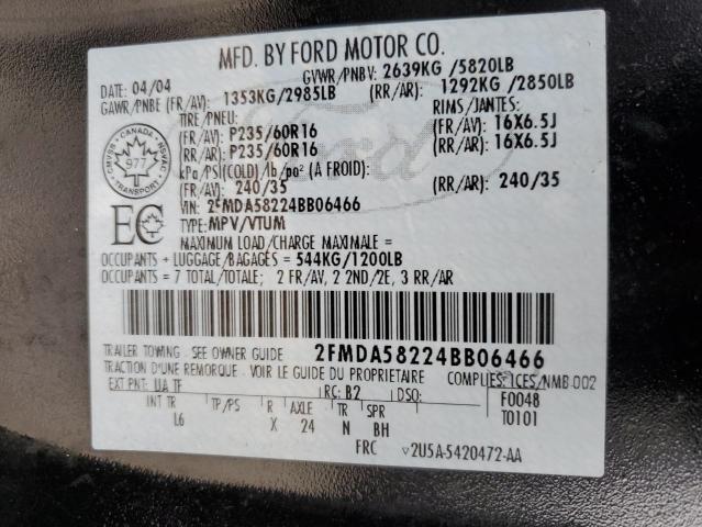 2FMDA58224BB06466 - 2004 FORD FREESTAR LIMITED BLACK photo 13