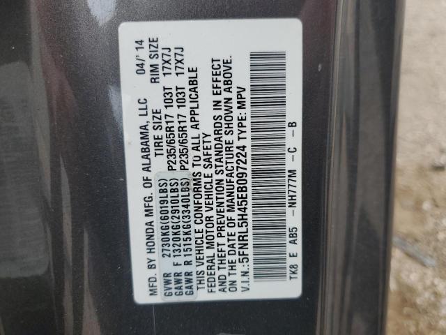 5FNRL5H45EB097224 - 2014 HONDA ODYSSEY EX GRAY photo 13