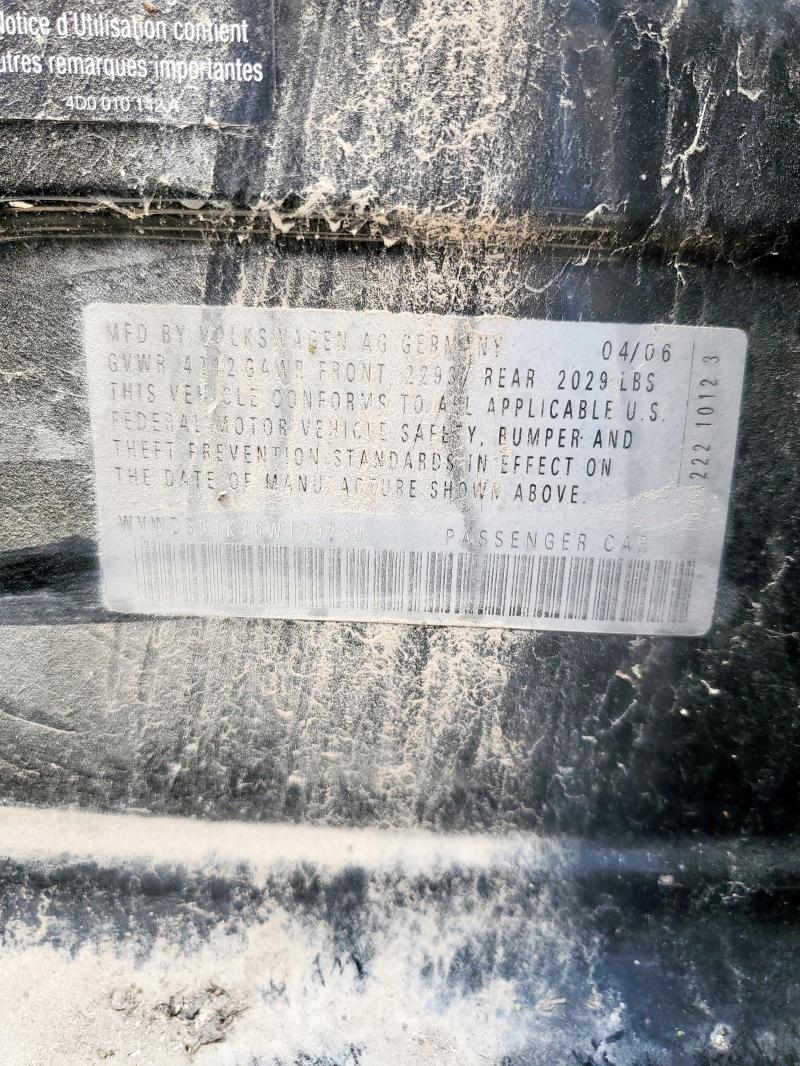 WVWDS91K76W179269 - 2006 VOLKSWAGEN RABBIT Schwarz Foto 12