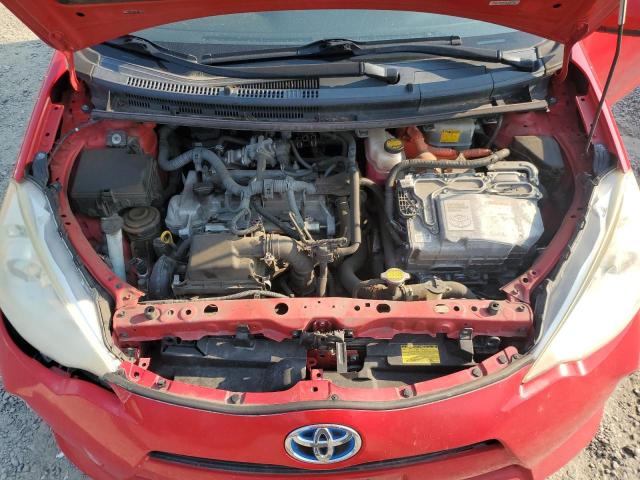 JTDKDTB3XD1049163 - 2013 TOYOTA PRIUS C RED photo 11