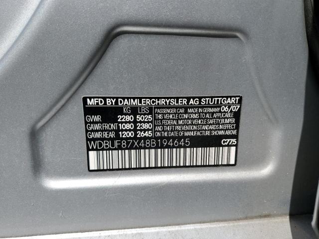 WDBUF87X48B194645 - 2008 MERCEDES-BENZ E 350 4MATIC SILVER photo 12