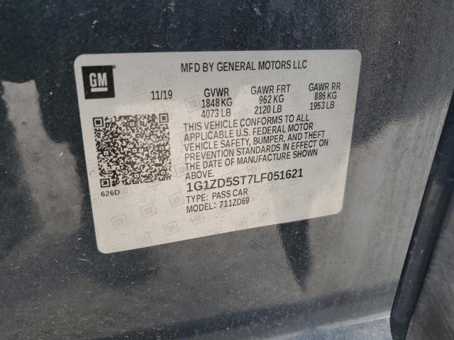 1G1ZD5ST7LF051621 - 2020 CHEV MALIBU LT 石墨色 照片 12