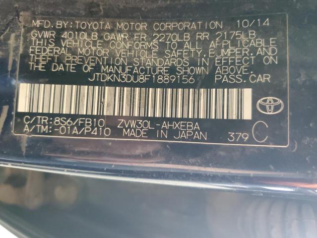 JTDKN3DU8F1889156 - 2015 TOYT PRIUS Көк фото 12