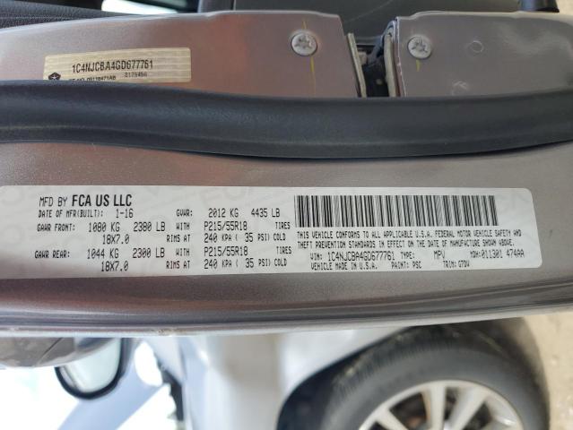 1C4NJCBA4GD677761 - 2016 JEEP COMPASS SPORT 银色 照片 12