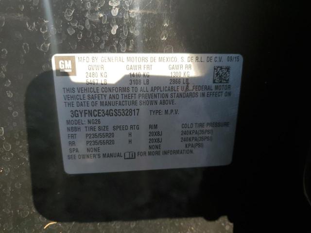 3GYFNCE34GS532817 - 2016 CADILLAC SRX PERFORMANCE COLLECTION Սև լուսանկար 13