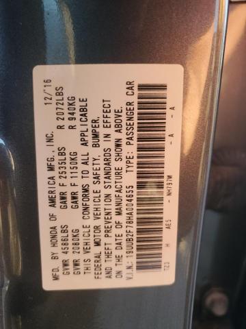 19UUB2F78HA004655 - 2017 ACURA TLX ADVANCE გრაფიტი ფოტო 12