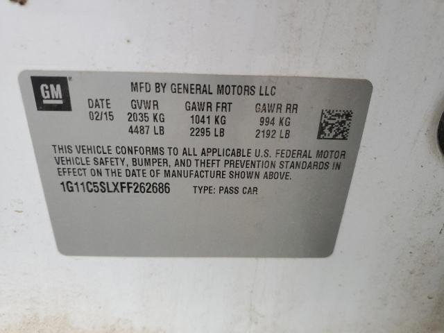 1G11C5SLXFF262686 - 2015 CHEVROLET MALIBU 1LT WHITE photo 12