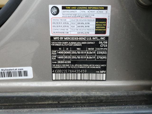 4JGBB22E78A435459 - 2008 MERCEDES-BENZ ML 320 CDI SILVER photo 13