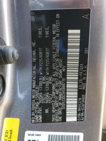 5TDYZ3DC5HS888719 - 2017 TOYOTA SIENNA XLE GRAY photo 25