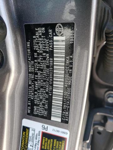 4T1BF1FK8HU281888 - 2017 TOYOTA CAMRY LE GRAY photo 13