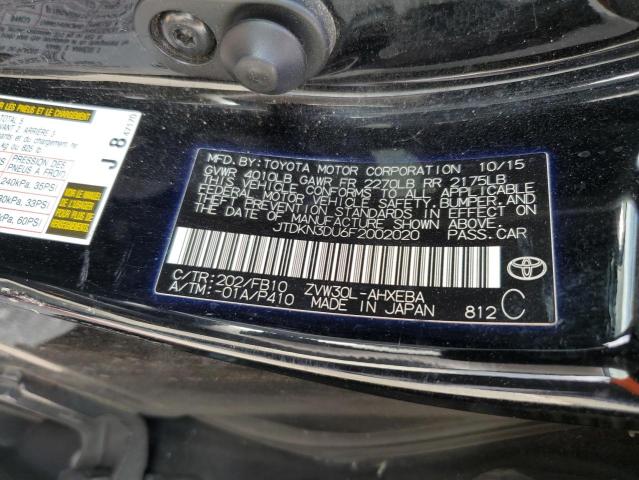 JTDKN3DU6F2002020 - 2015 TOYOTA PRIUS BLACK photo 12