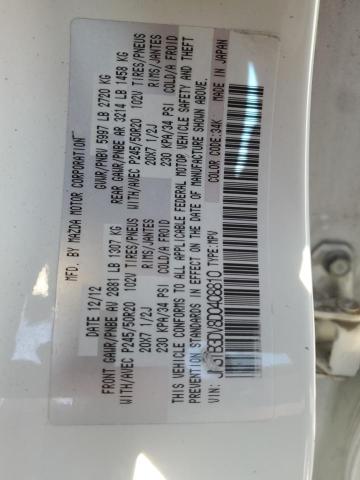 JM3TB3DV8D0408810 - 2013 MAZDA CX-9 GRAND TOURING WHITE photo 13