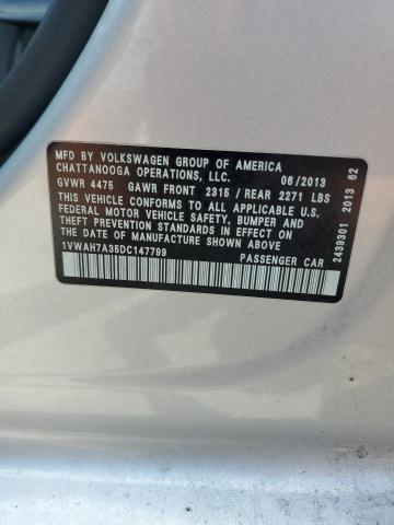 1VWAH7A35DC147799 - 2013 VOLKSWAGEN PASSAT S Gümüş fotoğraf 12