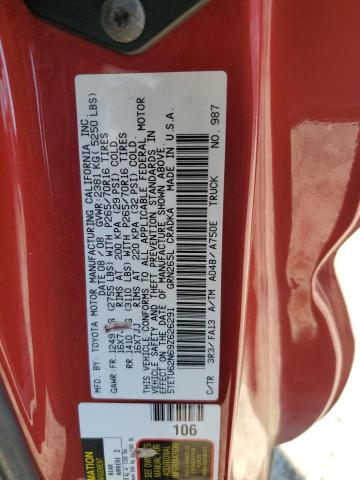 5TETU62N69Z626291 - 2009 TOYOTA TACOMA PRERUNNER ACCESS CAB RED photo 12