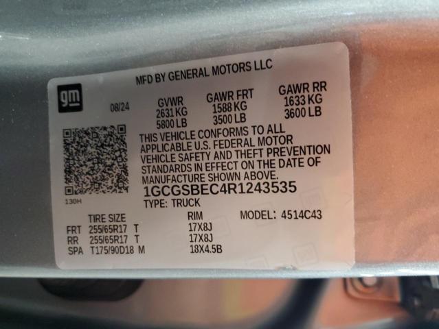 1GCGSBEC4R1243535 - 2024 CHEVROLET COLORADO Boz foto 13