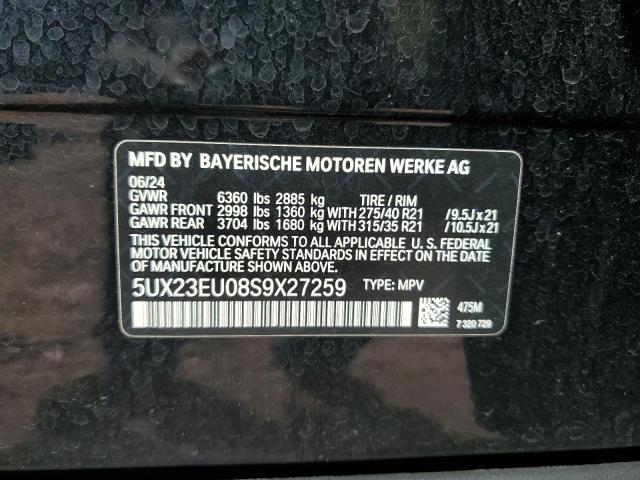 5UX23EU08S9X27259 - 2025 BMW X5 XDRIVE40I BLACK photo 14