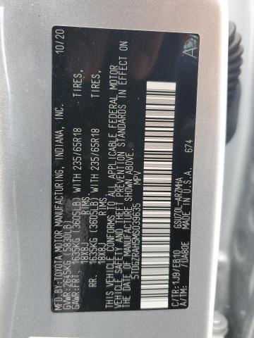 5TDGZRAH5MS039635 - 2021 TOYOTA HIGHLANDER XLE Boz foto 13