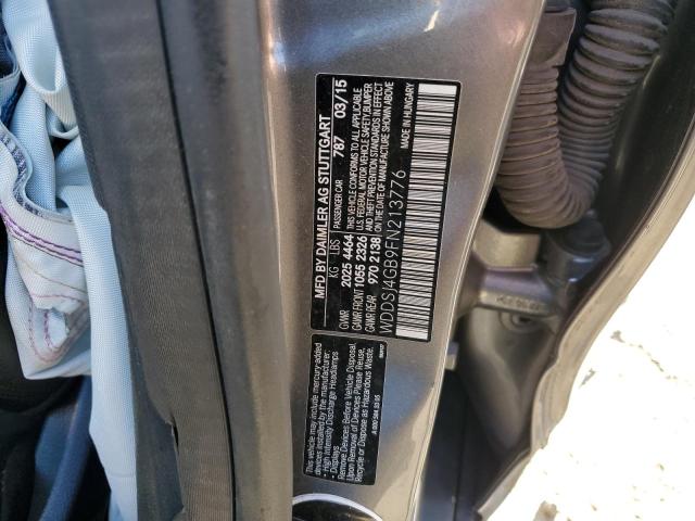 WDDSJ4GB9FN213776 - 2015 MERCEDES-BENZ CLA 250 4MATIC GRAY photo 12