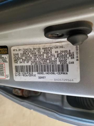 4T1BE32K44U272023 - 2004 TOYOTA CAMRY LE 银色 照片 12