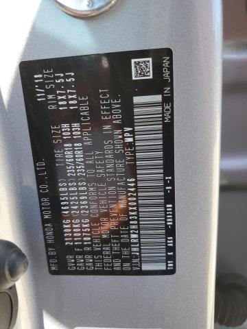 JHLRW2H83KX002446 - 2019 HONDA CR-V EXL Күміс фото 13