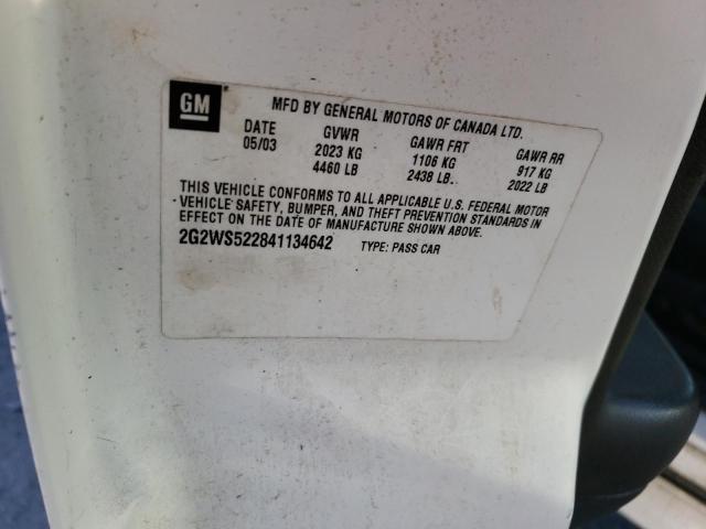 2G2WS522841134642 - 2004 PONTIAC GRAND PRIX GT2 თეთრი ფოტო 12