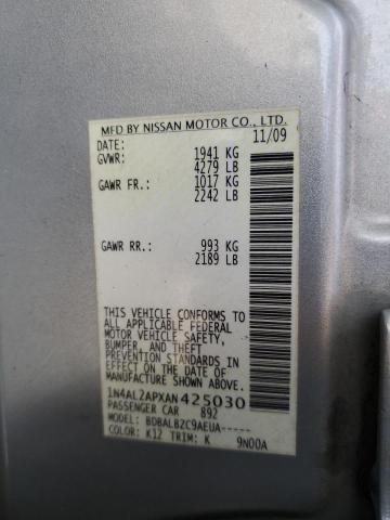 1N4AL2APXAN425030 - 2010 NISSAN ALTIMA BASE SILVER photo 12
