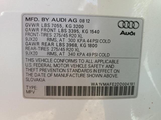 WA1VMAFE2DD004191 - 2013 AUDI Q7 PRESTIGE WHITE photo 13