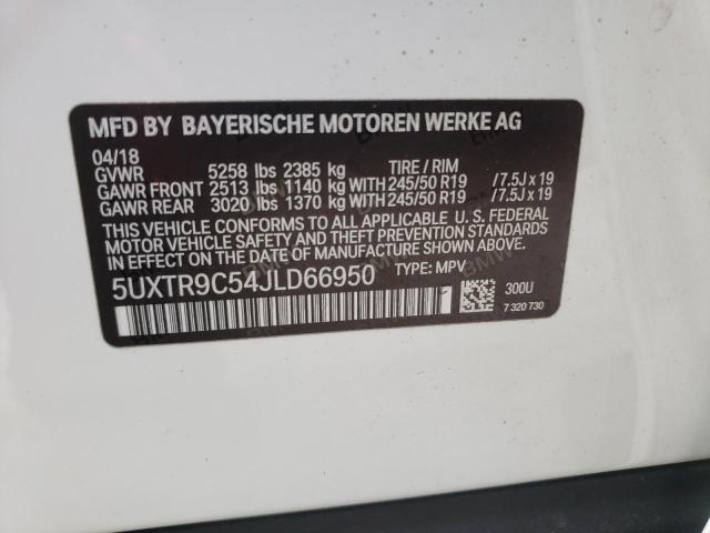5UXTR9C54JLD66950 - 2018 BMW X3 XDRIVE30I WHITE photo 13