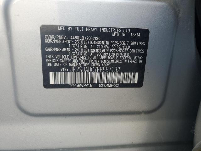 JF2SJADC7FH557192 - 2015 SUBARU FORESTER 2.5I PREMIUM Gümüş foto 13