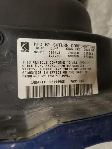 1G8AN14F95Z149966 - 2005 SATURN ION LEVEL 2 蓝色 照片 12