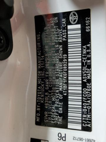 4T1BF1FK6FU892919 - 2015 TOYOTA CAMRY LE WHITE photo 12