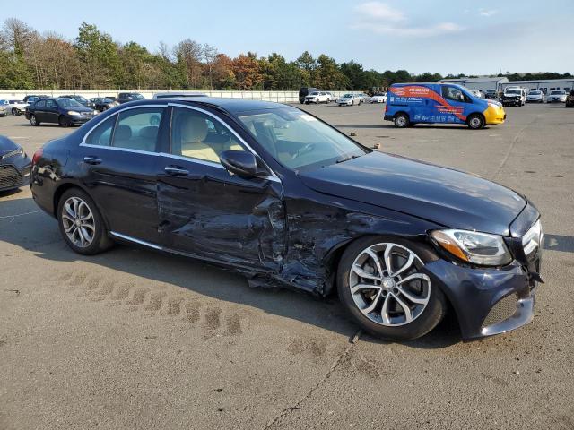 55SWF4KB3HU209145 - 2017 MERCEDES-BENZ C 300 4MATIC BLUE photo 4