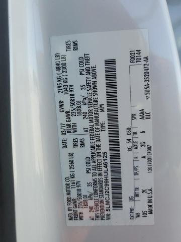 5LMCJ2C99HUL46125 - 2017 LINCOLN MKC SELECT أبيض صورة 14