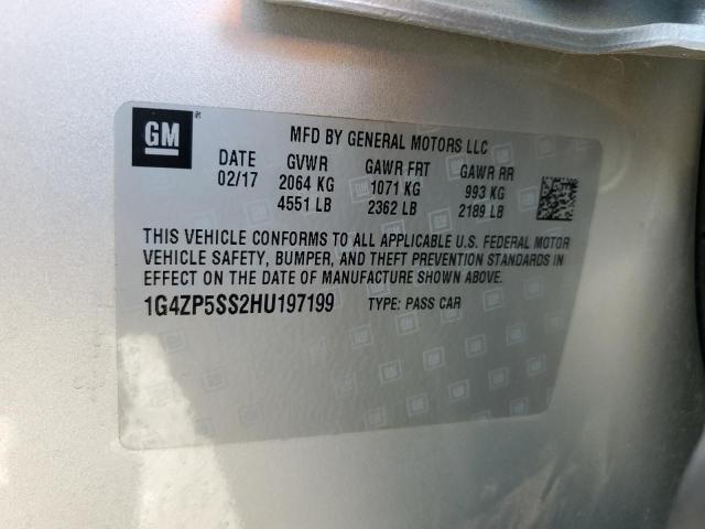 1G4ZP5SS2HU197199 - 2017 BUICK LACROSSE ESSENCE SILVER photo 12