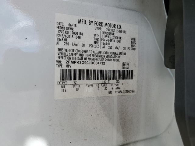 2FMPK3G90JBC34732 - 2018 FORD EDGE SE 白色 照片 14