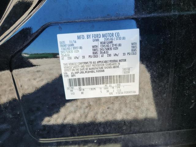 2LMPJ8LR2HBL10598 - 2017 LINCOLN MKX RESERVE Սև լուսանկար 13