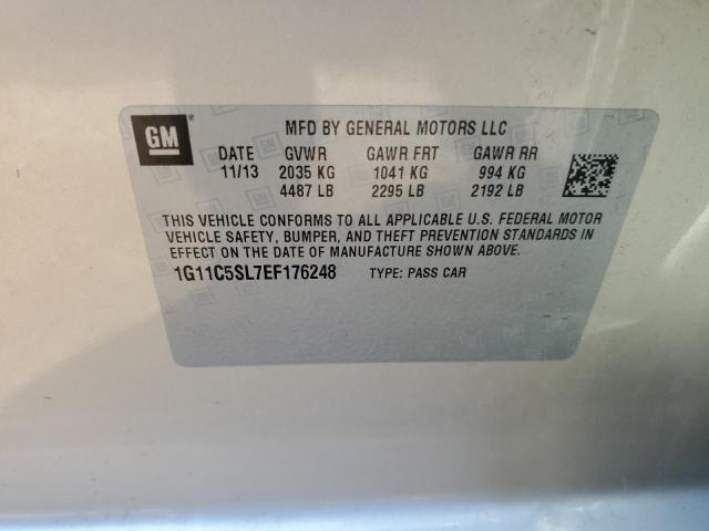 1G11C5SL7EF176248 - 2014 CHEVROLET MALIBU 1LT BEIGE photo 12