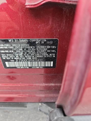 JF2SKADC0PH416432 - 2023 SUBARU FORESTER PREMIUM წითელი ფოტო 14