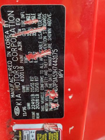 KNDJP3A53H7443175 - 2017 KIA SOUL + RED photo 12