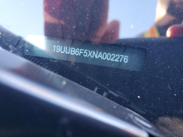 19UUB6F5XNA002276 - 2022 ACURA TLX TECH A BLACK photo 12