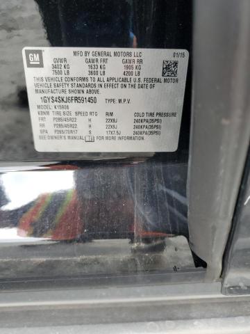 1GYS4SKJ6FR591450 - 2015 CADILLAC ESCALADE ESV LUXURY BLACK photo 12