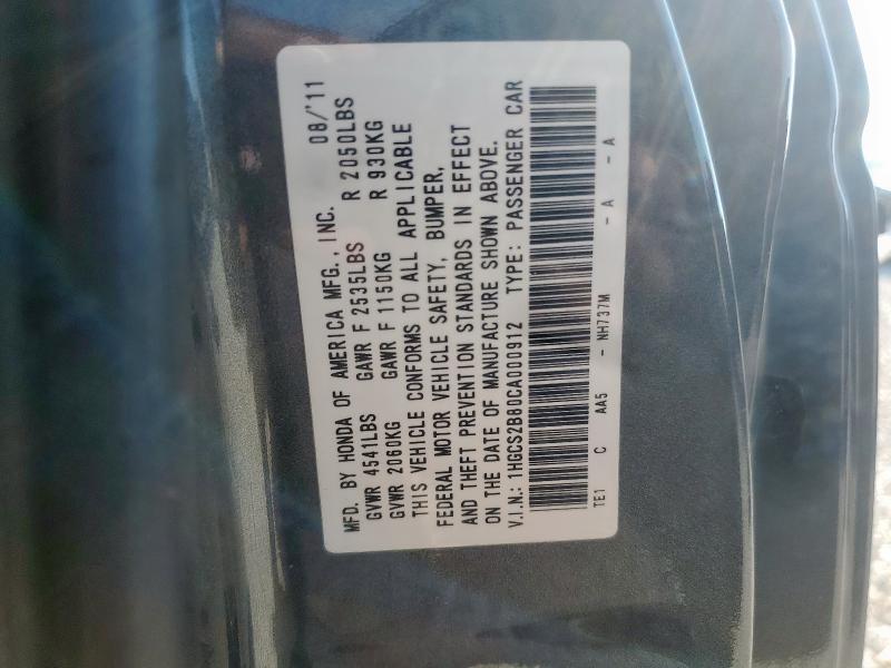 1HGCS2B80CA000912 - 2012 HONDA ACCORD EXL GRAY photo 12