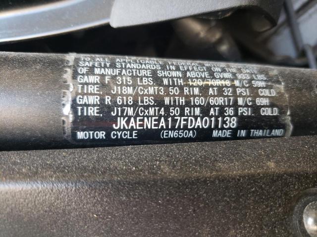 JKAENEA17FDA01138 - 2015 KAWASAKI EN650 A 黑色 照片 10