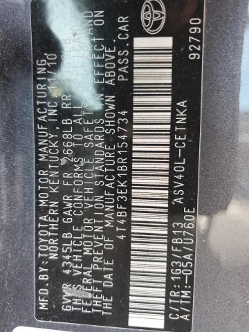 4T4BF3EK1BR154734 - 2011 TOYOTA CAMRY BASE GRAY photo 13