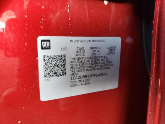 1G1ZD5ST9RF148974 - 2024 CHEVROLET MALIBU LT Rojo foto 13