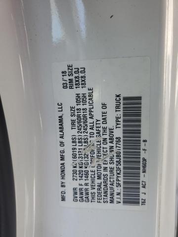 5FPYK3F58JB017768 - 2018 HONDA RIDGELINE RTL Beżowy zdjęcie 12